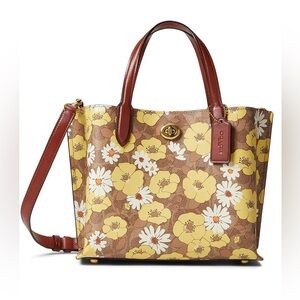 Coach Willow Tote 24 in Signature Canvas with a Floral Print.